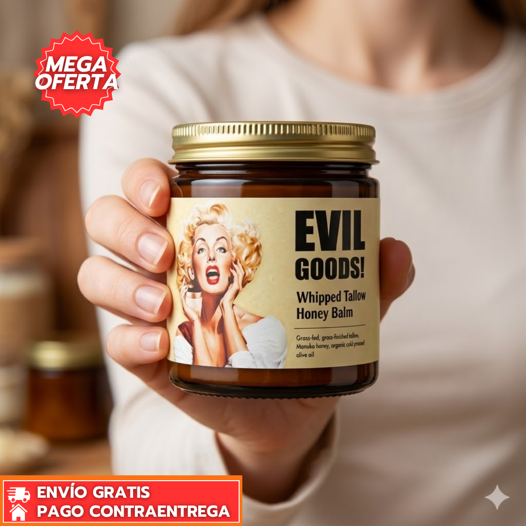 Evil Goods™:Sebo de Res y Miel que Hidrata, Repara y Protege Intensamente la Piel Sensible y Reseca.